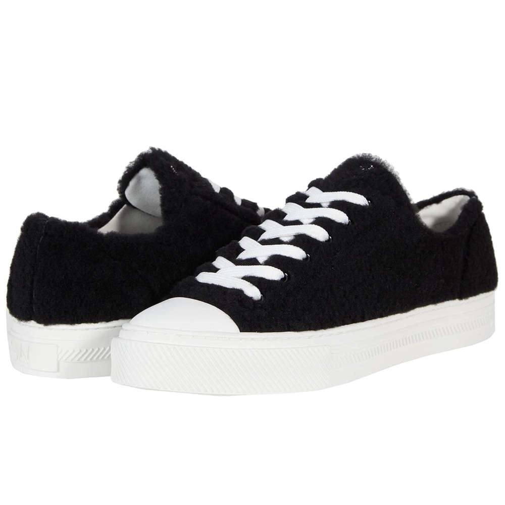 Stuart Weitzman Ollie Chill Shearling Sneakers Shoes Black SZ 8
